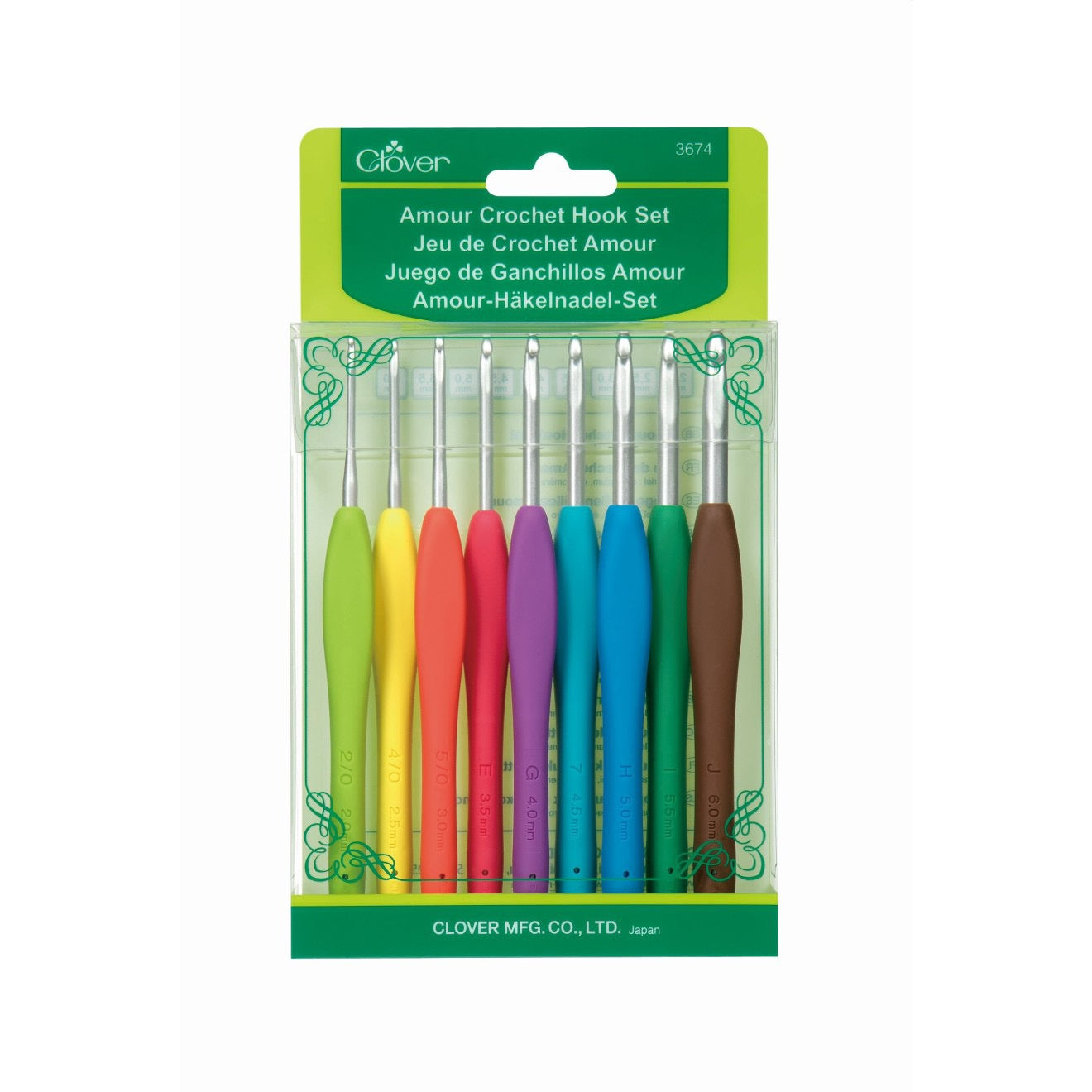 Clover Amour-Häkelnadel-Set 2,0 – 6,0 mm