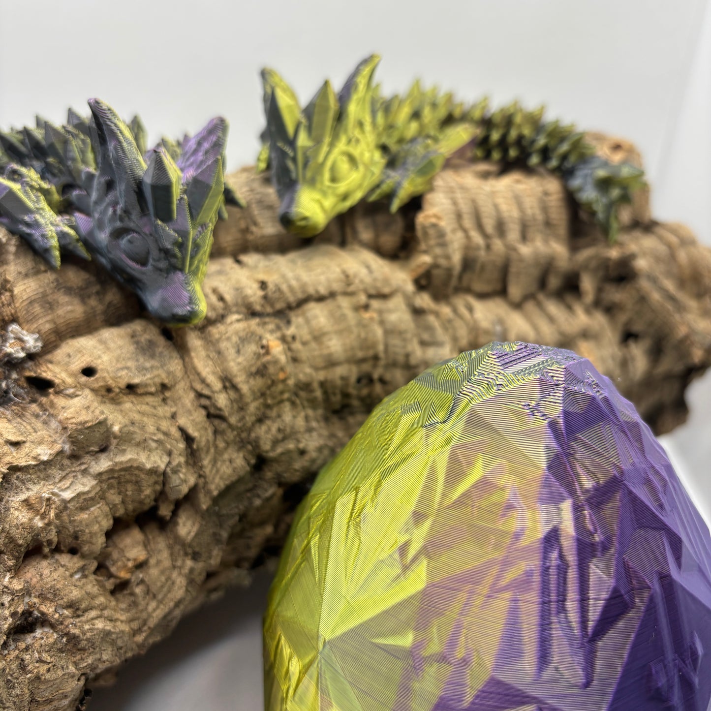 Baby Crystal Wolf Dragon und Crystalited Egg( Kristallei) – 3D-gedruckter Kristalldrache im Drachenei