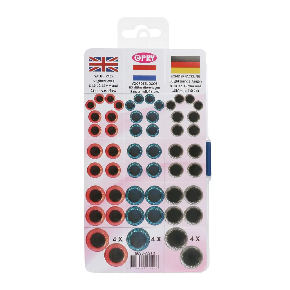 Opry Glitter Tieraugen zweifarbig 8-18mm