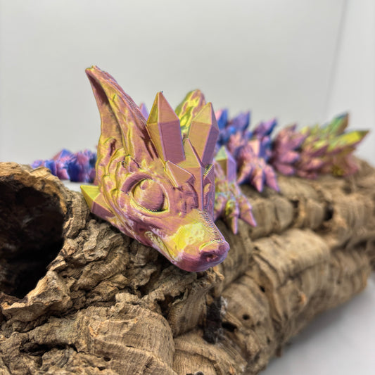 Baby Crystal Wolf Dragon – 3D-gedruckter Kristalldrache (ca. 27cm)